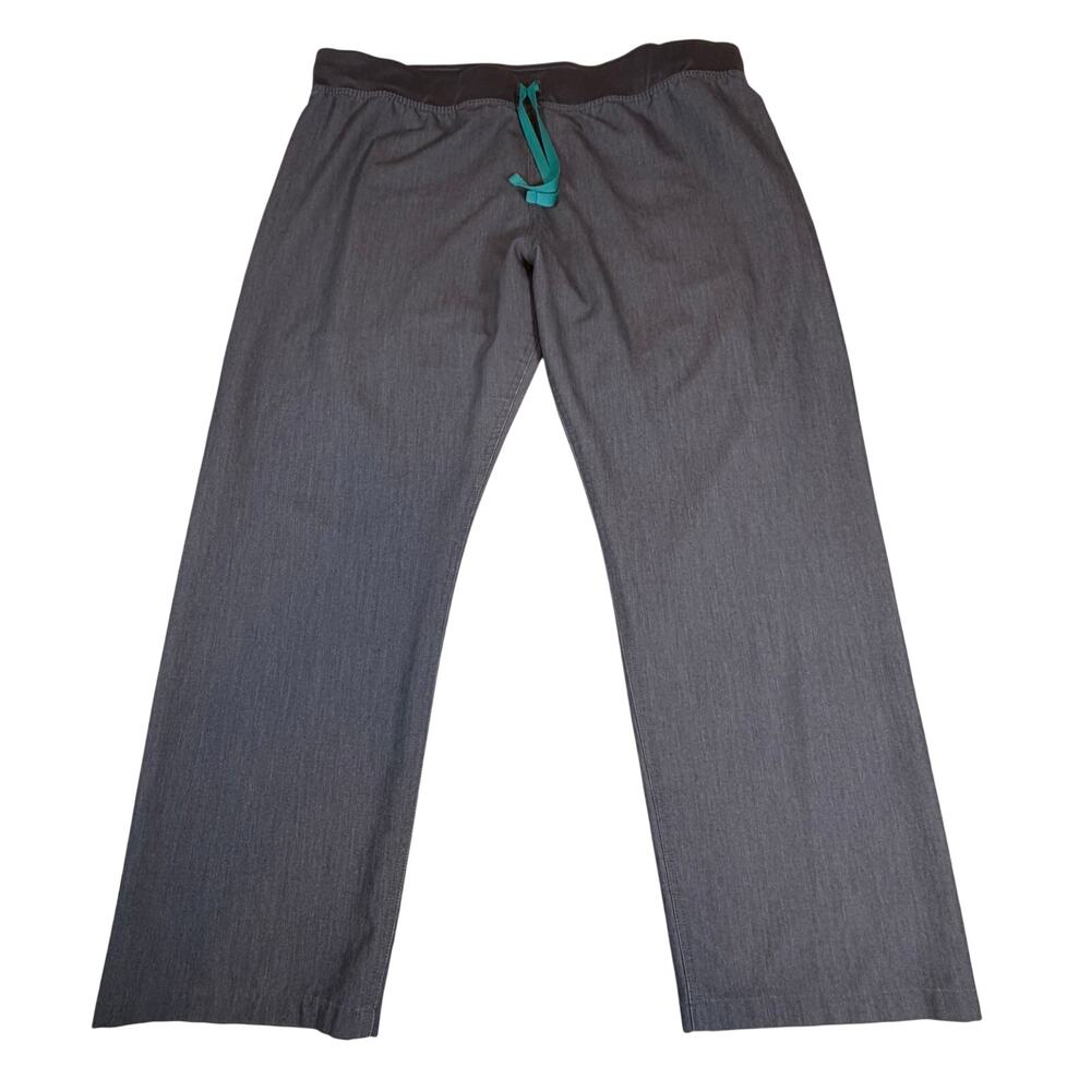 Figs Livingston Straight Leg Scrub Pants Petite Length T21003P Gray Womens 2XL
